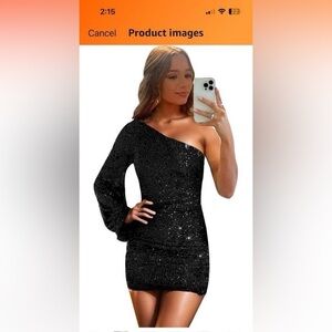 Black one shoulder dress